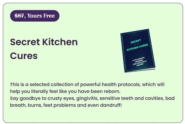Secret Kitchen Cures bonus book